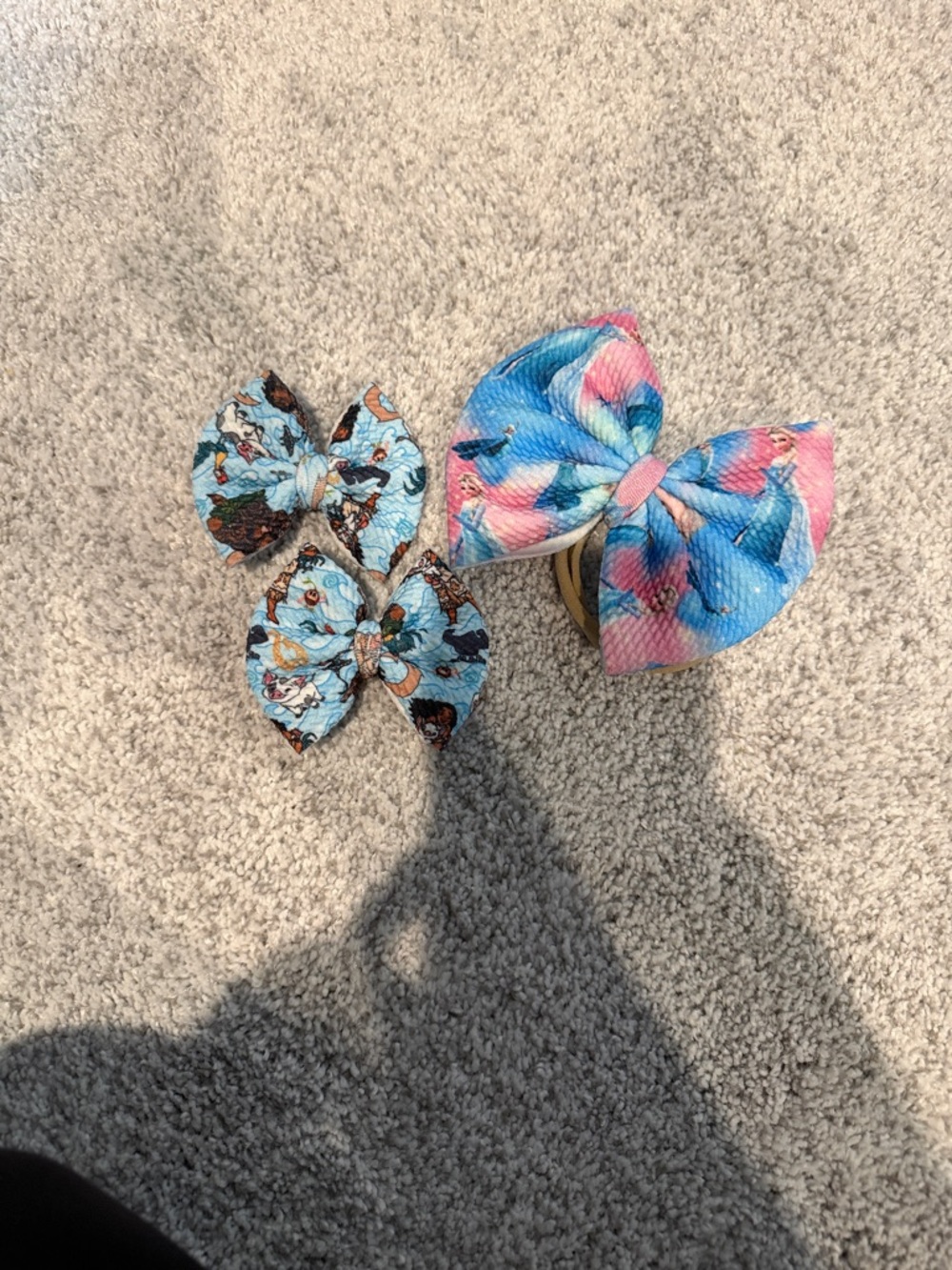 Set of Three Girls' Hair Bows - 2 Moana and 1 frozen!